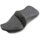 Saddlemen Roadsofa Extended Reach Lattice Stitch Seat for Harley 08-25 Touring (excl. 23-25 CVO; 24-25 Road Glide / Street Glide) / Black / Without heating / Without backrest  - Customhoj