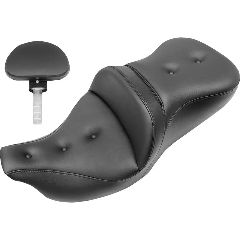 Saddlemen Roadsofa Extended Reach Pillow Top Seat for Harley 08-25 Touring (excl. 23-25 CVO; 24-25 Road Glide / Street Glide) / Black / Without heating / With backrest  - Customhoj