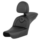 Saddlemen Roadsofa Plain Seat for Harley 04-05 Dyna (excl. Wide Glide) / Black / Without heating / With backrest  - Customhoj