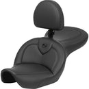 Saddlemen Roadsofa Plain Seat for Harley 96-03 Dyna Wide Glide / Black / Without heating / With backrest  - Customhoj