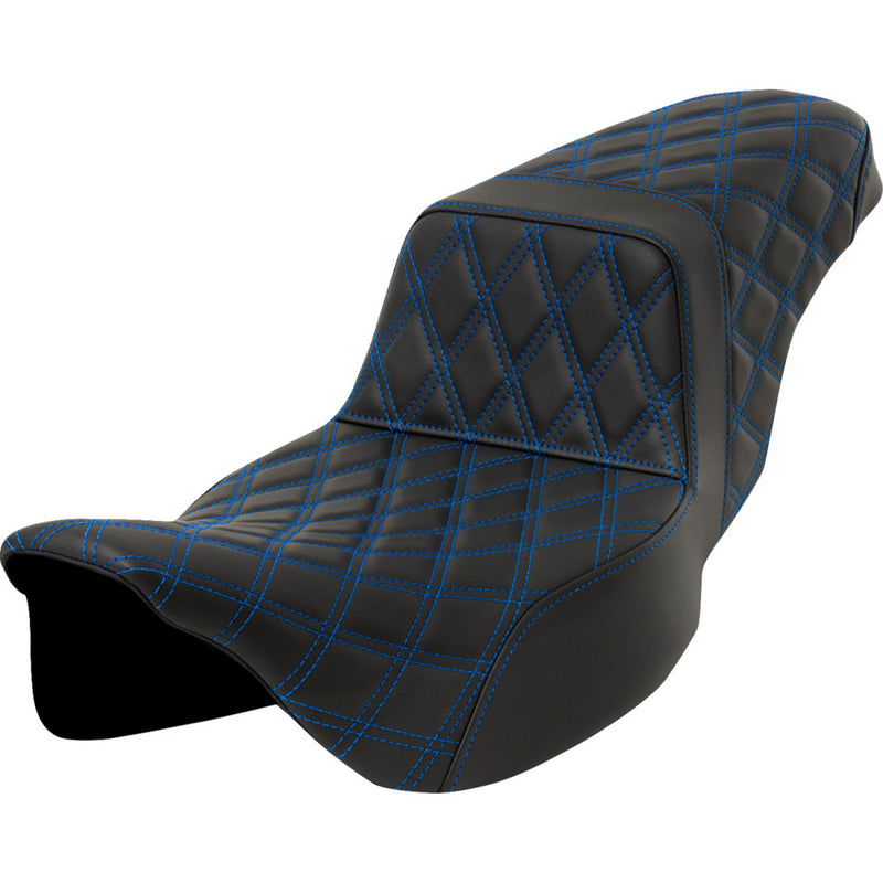 Saddlemen Step-Up Extended Reach Lattice Stitch for Harley 08-25 Touring (excl. 23-25 CVO; 24-25 Road Glide / Street Glide) / Black / Blue  - Customhoj