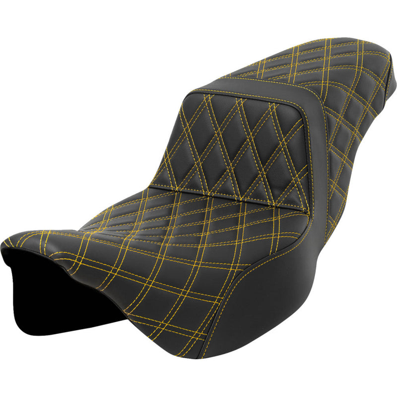 Saddlemen Step-Up Extended Reach Lattice Stitch for Harley 08-25 Touring (excl. 23-25 CVO; 24-25 Road Glide / Street Glide) / Black / Gold  - Customhoj