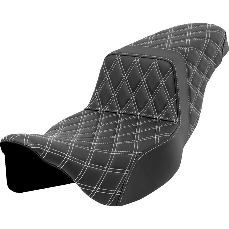 Saddlemen Step-Up Extended Reach Lattice Stitch for Harley 08-25 Touring (excl. 23-25 CVO; 24-25 Road Glide / Street Glide) / Black / White  - Customhoj