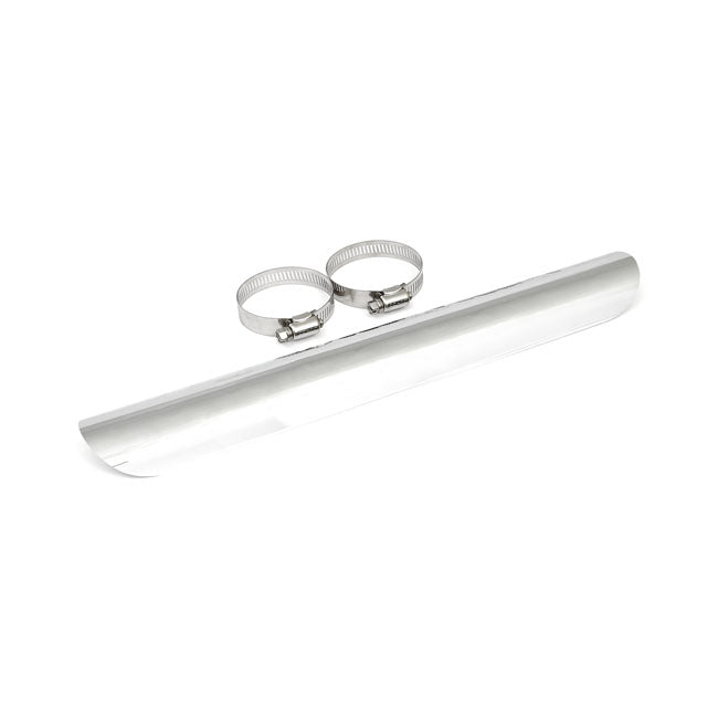 Smooth Universal Motorcycle Exhaust Heat Shield Chrome / 1 3/4" (4.4cm) / 14" (35.5cm)  - Customhoj