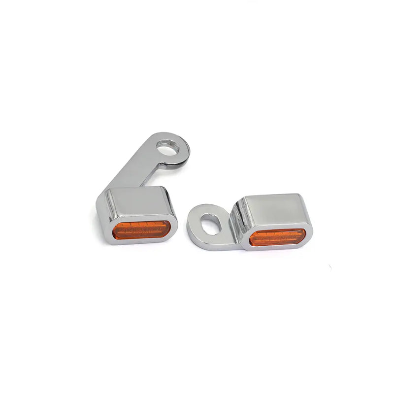 SMP Vision Below Bar LED Turn Signals for Harley 15-25 Softail (with cable clutch) / Chrome / Orange