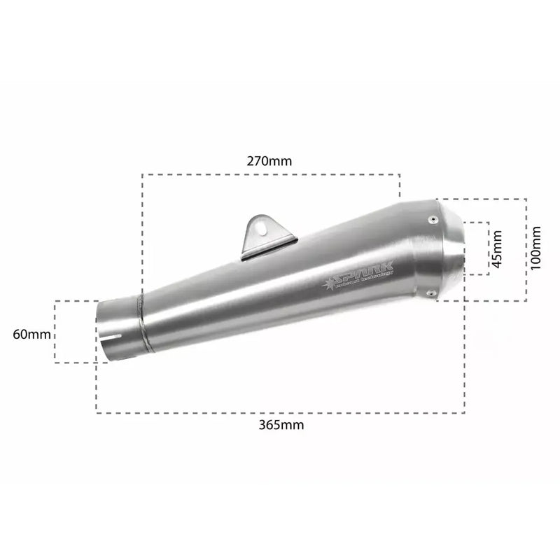 Spark GP Style Stainless Steel Universal Motorcycle Slip-On Muffler