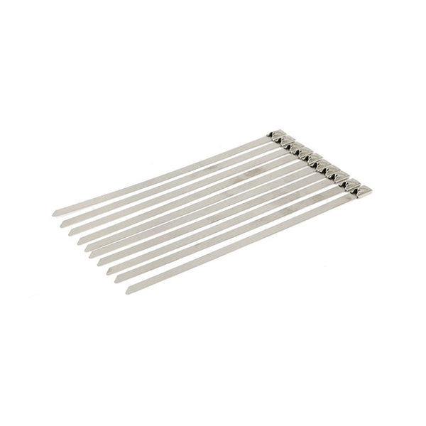 Stainless Steel Tie Wraps 10-pack Clear stainless / 8" (20.3cm)  - Customhoj