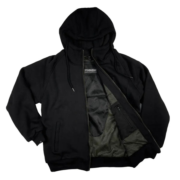THNDR Blackout Motorcycle Kevlar Hoodie XS  - Customhoj