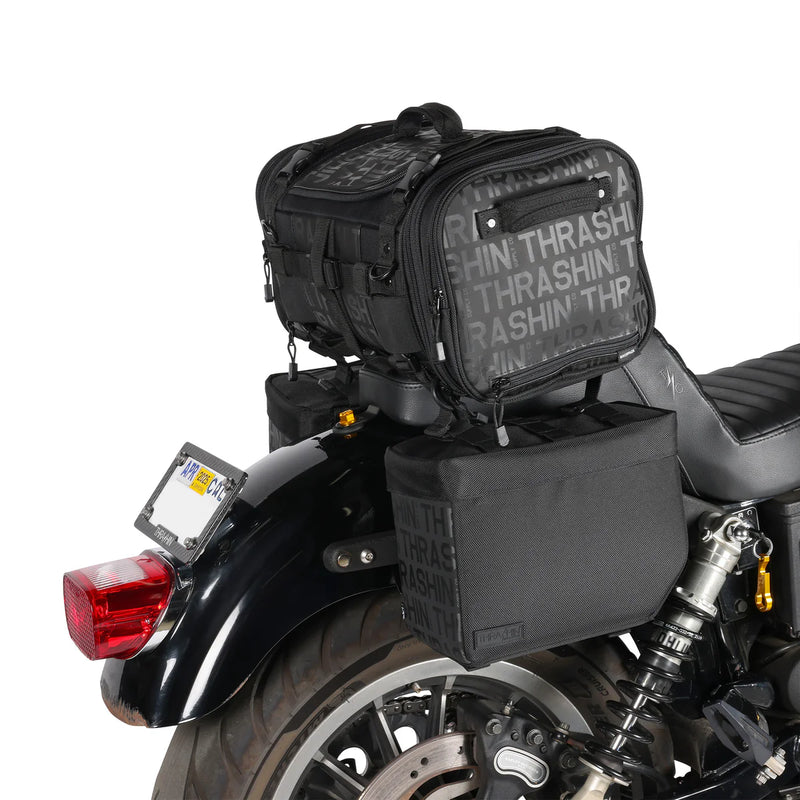 Thrashin Supply Essential Base 10L Throw-Over Motorcycle Saddlebag Set  - Customhoj