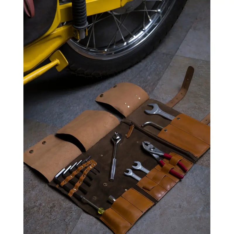 Trip Machine Leather Motorcycle Tool Roll  - Customhoj