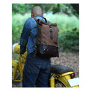 Trip Machine Vintage Leather 15L Motorcycle Saddlebag / Backpack  - Customhoj