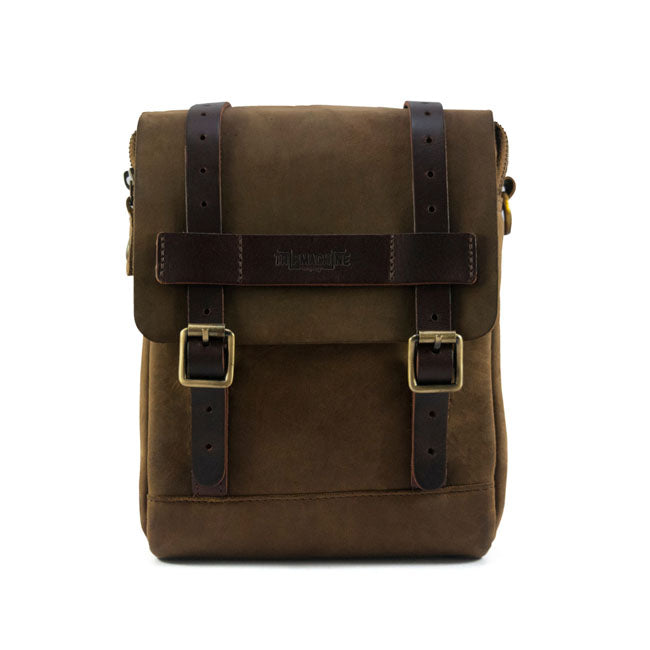 Trip Machine Vintage Leather 4.4L Motorcycle Tank / Tail Bag Tobacco Brown  - Customhoj