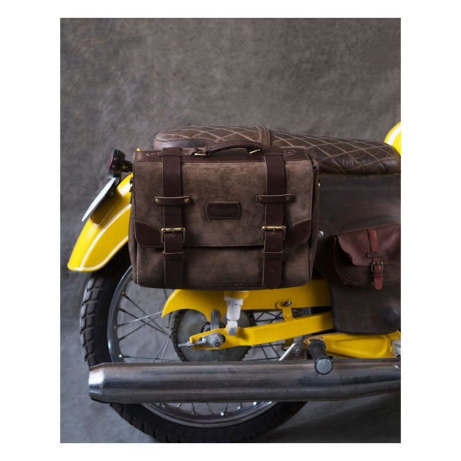 Trip Machine Vintage Leather Warrior Motorcycle Saddlebag  - Customhoj