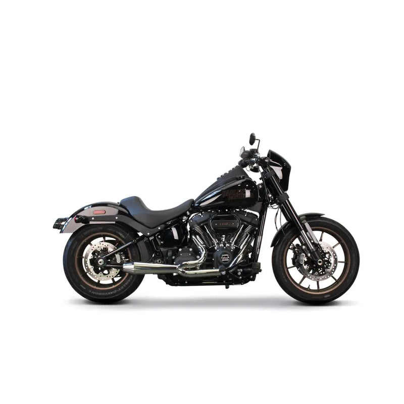 Two Brothers Racing Gen II Megaphone 2-into-1 Exhaust for Harley 18-25 Softail Fat Bob / Deluxe / Slim / Street Bob / Low Rider / Standard (excl. FXLRST) / Polished Stainless steel  - Customhoj