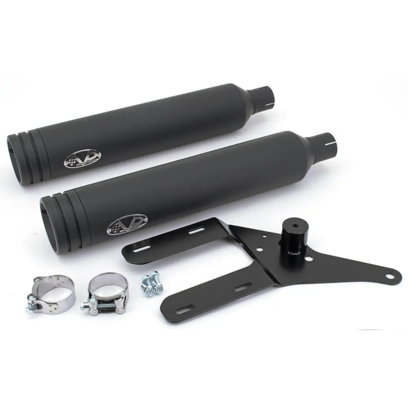 V-Performance EC-approved Slip-On Mufflers for Harley 21-24 FXST Standard / FLSL Slim (Double Ring end caps) (Euro 5 approved) / Black