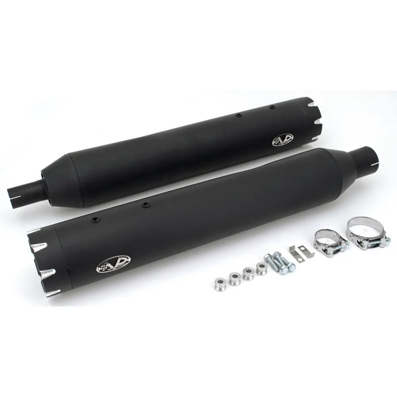 V-Performance EC-approved Slip-On Mufflers for Harley 21-24 Touring (Revolver end caps) (Euro 5 approved) / Black