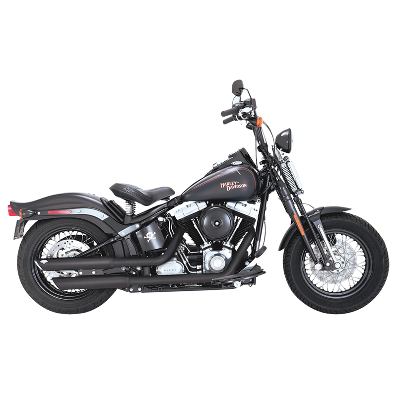 Vance & Hines Twin Slash 3" PCX Slip-On Mufflers for Harley 07-17 Softail Deluxe FLSTN / Black