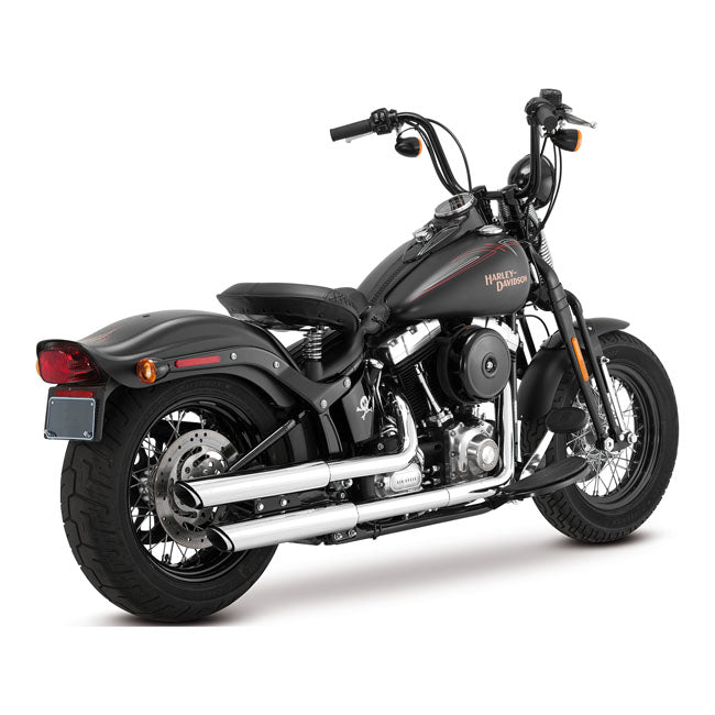 Vance & Hines Twin Slash 3" PCX Slip-On Mufflers for Harley 07-17 Softail Deluxe FLSTN / Chrome