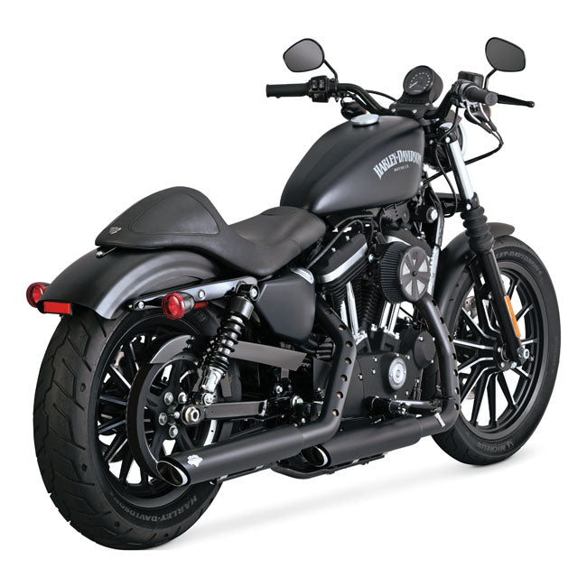 Vance & Hines Twin Slash 3" PCX Slip-On Mufflers for Harley 14-22 XL Sportster / Black
