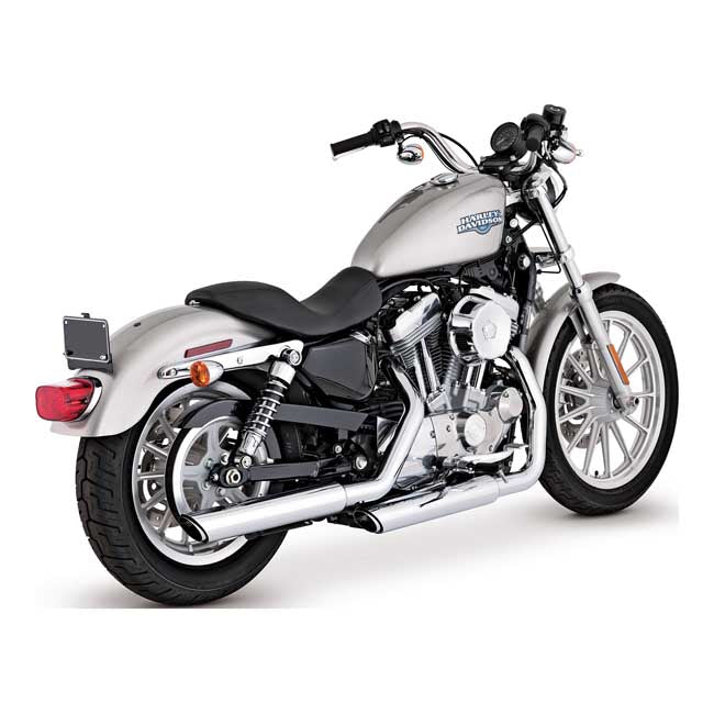 Vance & Hines Twin Slash 3" Slip-On Mufflers for Harley 04-13 XL Sportster / Chrome