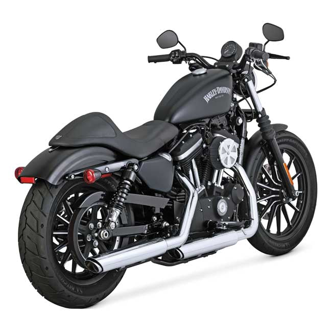 Vance & Hines Twin Slash 3" Slip-On Mufflers for Harley 14-22 XL Sportster / Chrome