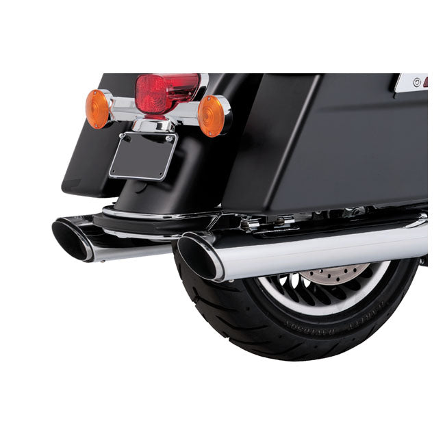 Vance & Hines Twin Slash 4" Touring Chrome Slip-On Mufflers for Harley 17-24 Touring (excl. Trikes)