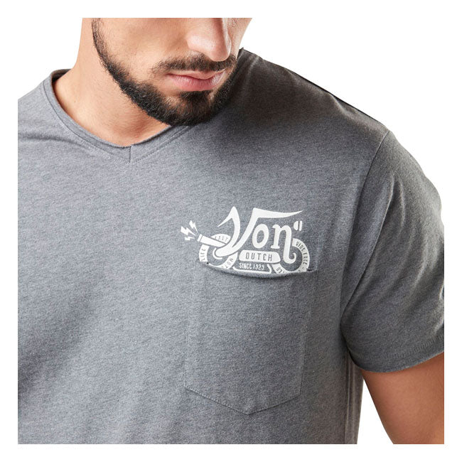 Von Dutch V-neck Chest Pocket T-Shirt