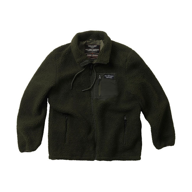 West Coast Choppers Anvil Fleece Jacket Olive Green / S