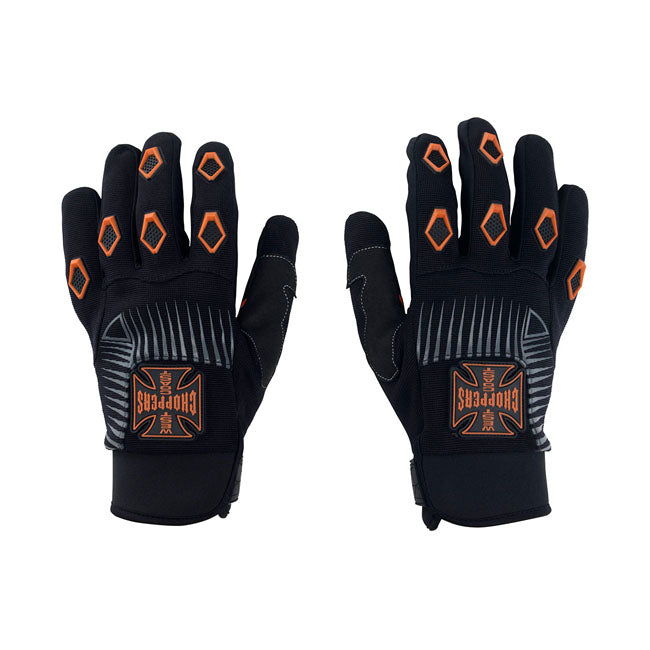 West Coast Choppers Gloves Black/Orange / S West Coast Choppers Por Vida Motorcycle Gloves Customhoj