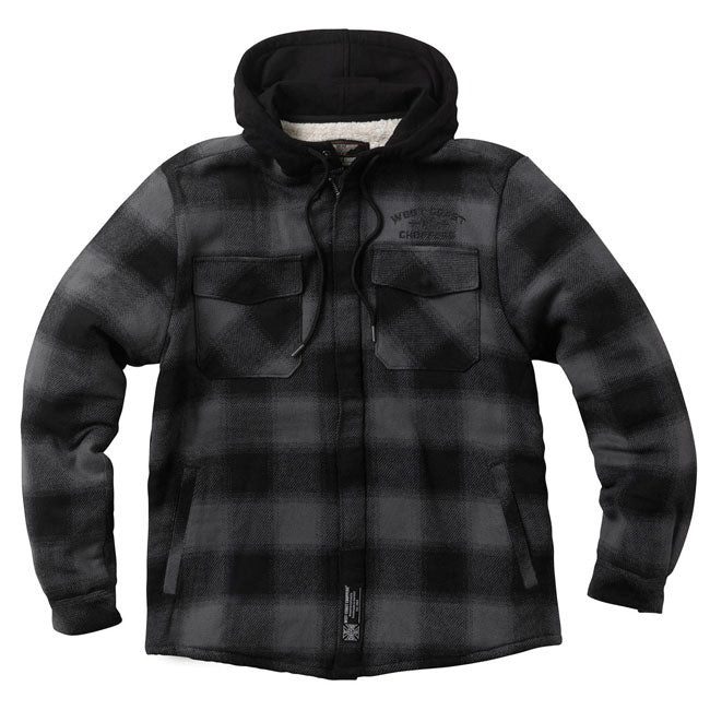 West Coast Choppers Hell Bent Flannel Jacket Charcoal/Black / S  - Customhoj
