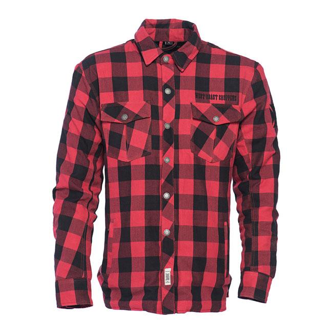 West Coast Choppers Protective Shirt Red/Black / S West Coast Choppers Dominator Motorcycle Riding Flannel Shirt Customhoj