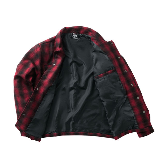 West Coast Choppers Wool Lined Plaid Shirt Jacket