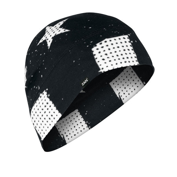 Zanheadgear Helmet Beanie Sportflex Black & White Flag