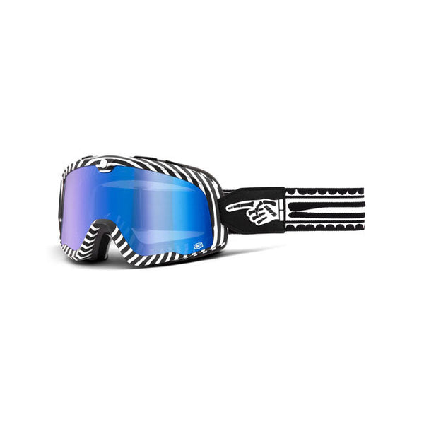100% Goggles 100% Barstow Goggle Death Spray Mirror Blue Customhoj