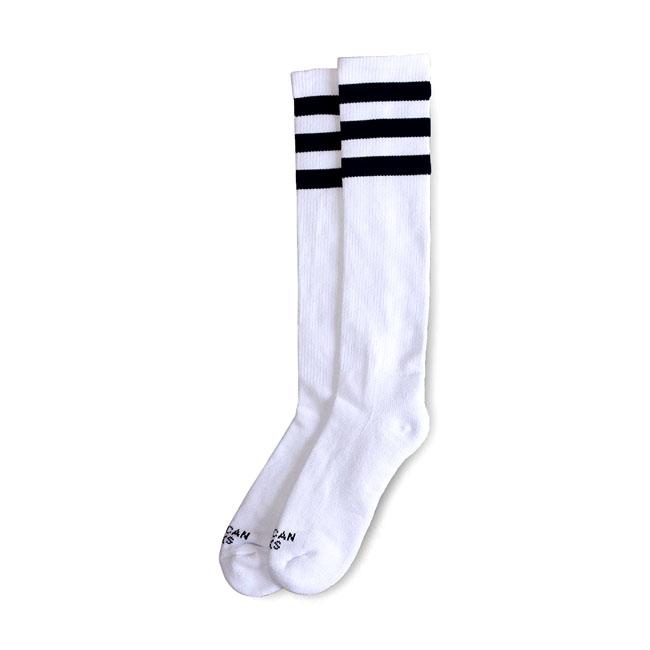 AMERICAN SOCKS Strumpor American Socks Knee High Old School, Triple Svart Striped Customhoj