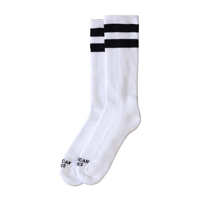 AMERICAN SOCKS Strumpor American Socks Mid High Old School I, Double Svart Striped Customhoj