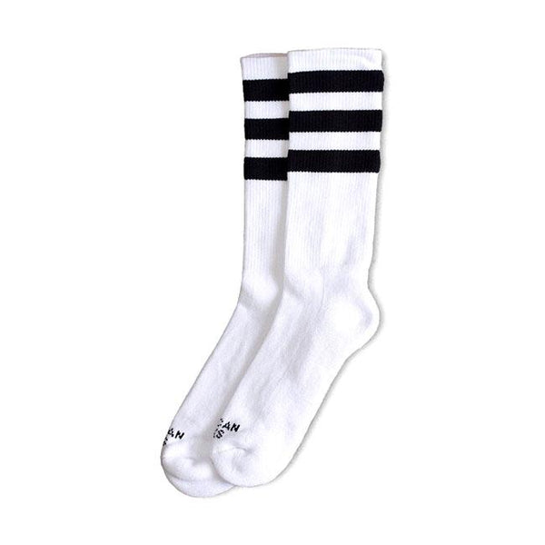 AMERICAN SOCKS Strumpor American Socks Mid High Old School II, Triple Svart Striped Customhoj