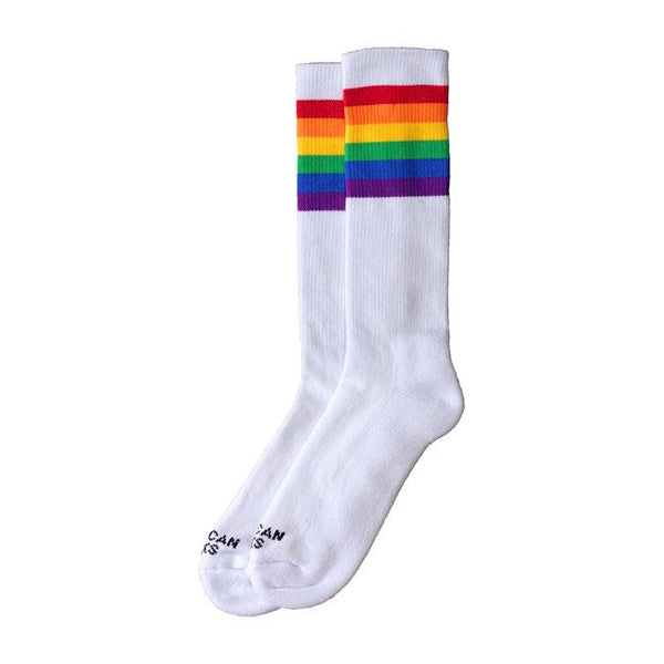 AMERICAN SOCKS Strumpor American Socks Mid High Rainbow Pride, Rainbow Striped Customhoj