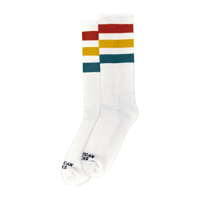 AMERICAN SOCKS Strumpor American Socks Mid High Stifler, Röd/Gul/Blå Striped Customhoj