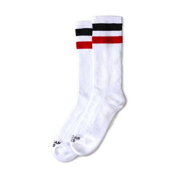 AMERICAN SOCKS Strumpor American Socks Mid High Teenage Anarchist, Svart/Röd Striped Customhoj