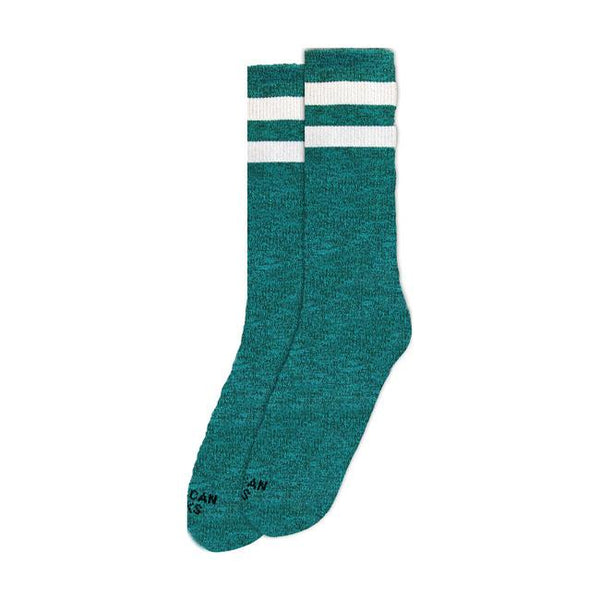 AMERICAN SOCKS Strumpor American Socks Mid High Turquoise Noise, Double Striped Customhoj