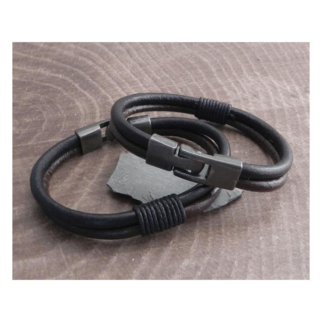 AMIGAZ Armband Amigaz Leather Double Round wrap Armband T-clamp Customhoj