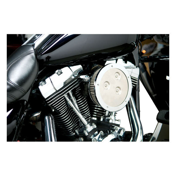 Arlen Ness Air Cleaner Harley 99-17 Twin Cam (excl. 99-01 FLT EFI; 08-16 Touring; 16-17 Softail; 2017 FXDLS) / Chrome Arlen Ness Stage 1 Derby Sucker Air Cleaner for Harley Customhoj
