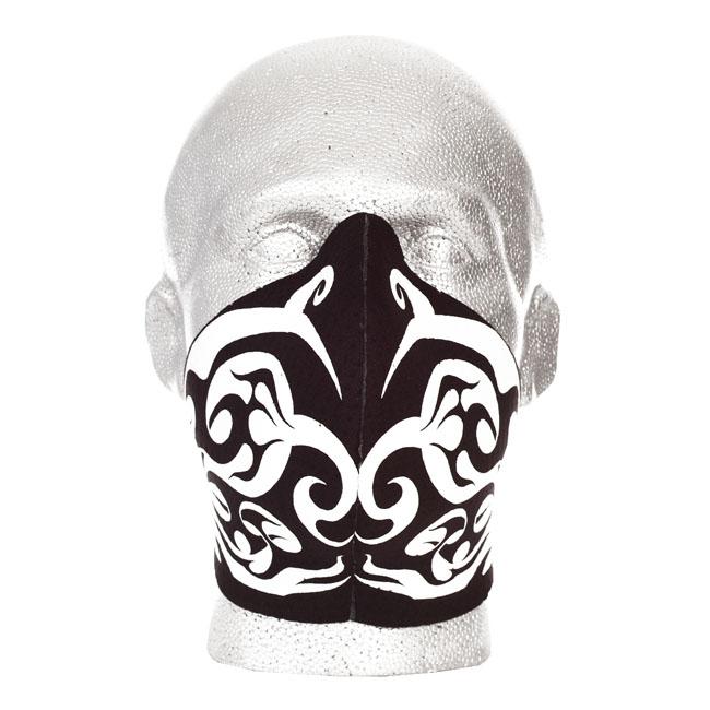 BANDERO Mask / Balaklava Bandero Biker Face Mask Tribal Flames Vit Customhoj