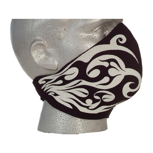 BANDERO Mask / Balaklava Bandero Biker Face Mask Tribal Flames Vit Customhoj