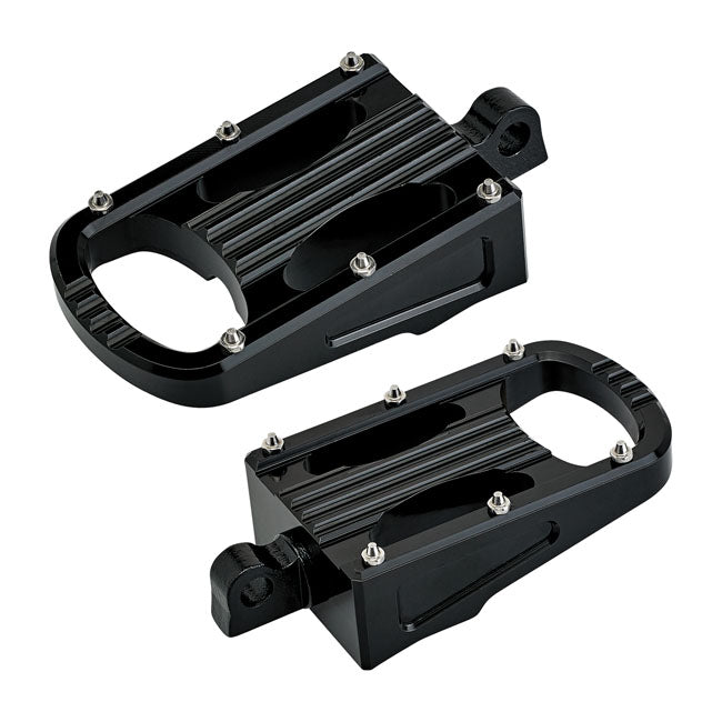 Biltwell Footpegs Harley All traditional H-D male mount. (excl. rider/passenger on: 18-21 Softails; 20-21 Livewire. excl. rider location on: 15-20 XG; 10-21 XL1200X/XS; 11-20 XL1200C; 12-16 XL1200V) / Black Biltwell Punisher XL Rider Footpegs for Harley Customhoj