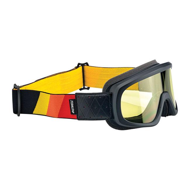 BILTWELL Goggles Biltwell Overland 2.0 Tri-Stripe Goggle Black R/Y/O Customhoj