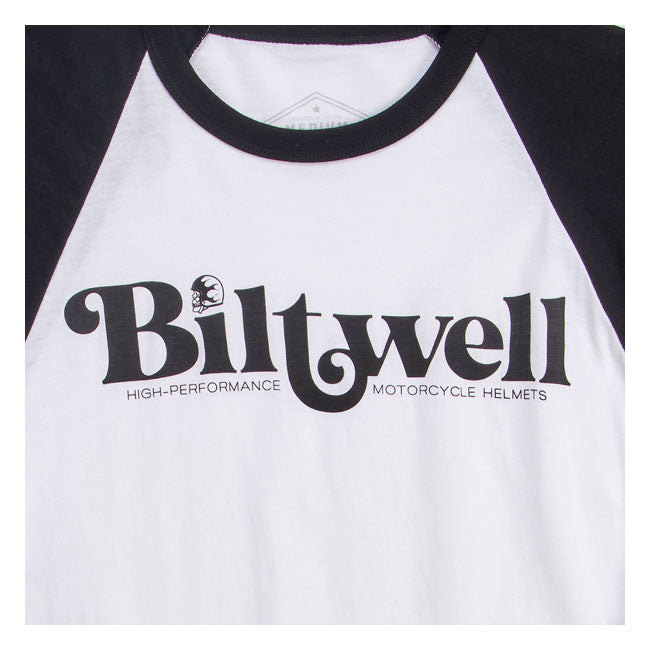 BILTWELL T-shirt Biltwell High-Perf raglan T-Shirt Svart/Vit Customhoj