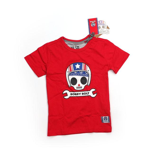 BOBBY BOLT T-shirt barn Bobby Bolt Usa T-Shirt Röd Customhoj