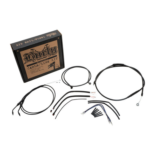 Burly Cable Kit Harley 14-21 XL (no ABS & single disc) / 12" Burly Apehanger Cable/Line Kit for Sportster Customhoj